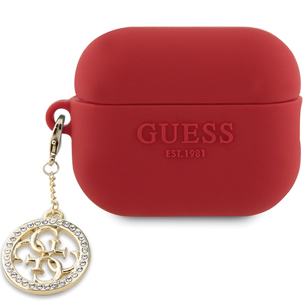 Guess GUAP23DSLGHDF Red 3D Rubber 4G Diamond Charm Kryt AirPods Pro 2