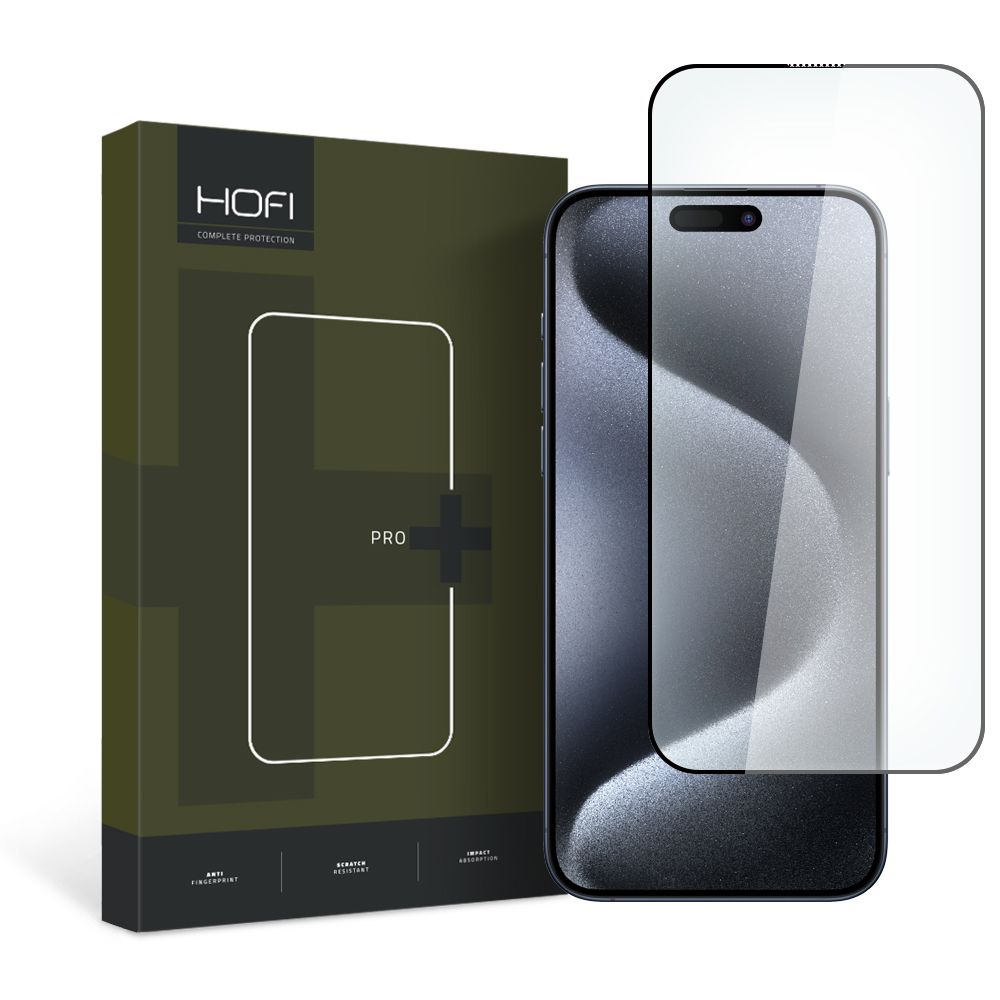 Hofi Glass Pro+ Black iPhone 15 Pro