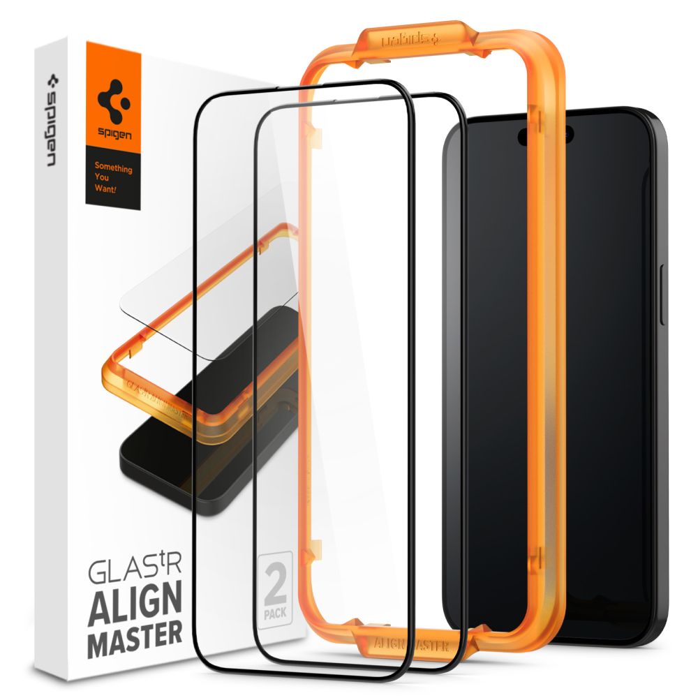 Spigen Alm Glass Fc 2-pack Black iPhone 15 Plus