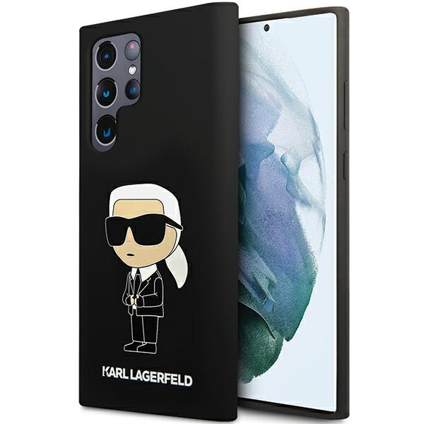 Karl Lagerfeld KLHCS24LSNIKBCK Hardcase Black Silicone Ikonik Kryt Samsung Galaxy S24 Ultra