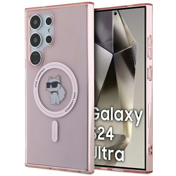 Karl Lagerfeld KLHMS24LHFCCNOP Pink Hardcase IML Choupette MagSafe Kryt Samsung Galaxy S24 Ultra